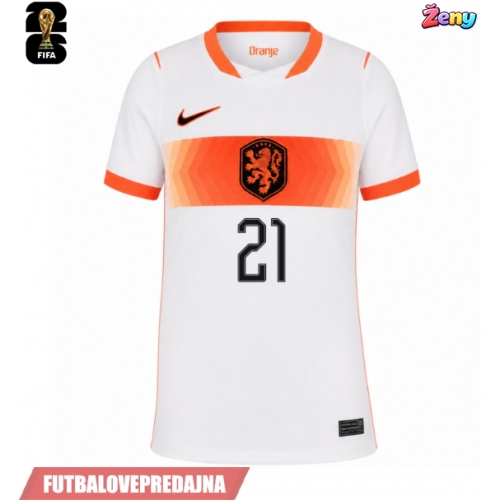Lacne Ženy Futbalové dres Holandsko Frenkie de Jong #21 MS 2026 Krátky Rukáv - Preč